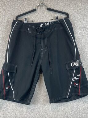 O’Neill board shorts mens 34 blk red surfer waves beach summer